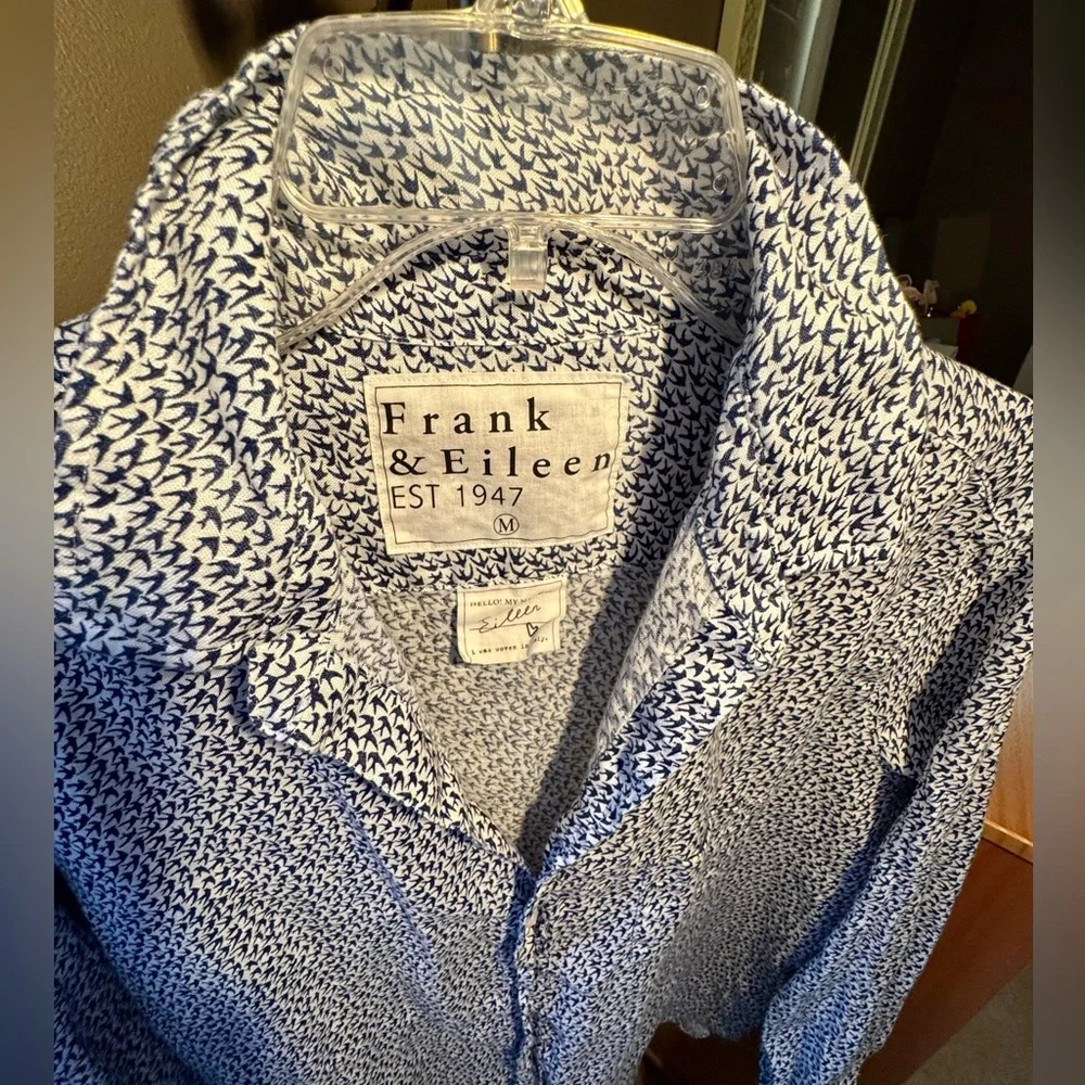 Frank & Eileen Navy and White Sparrow Shirt - Picture 2 of 3